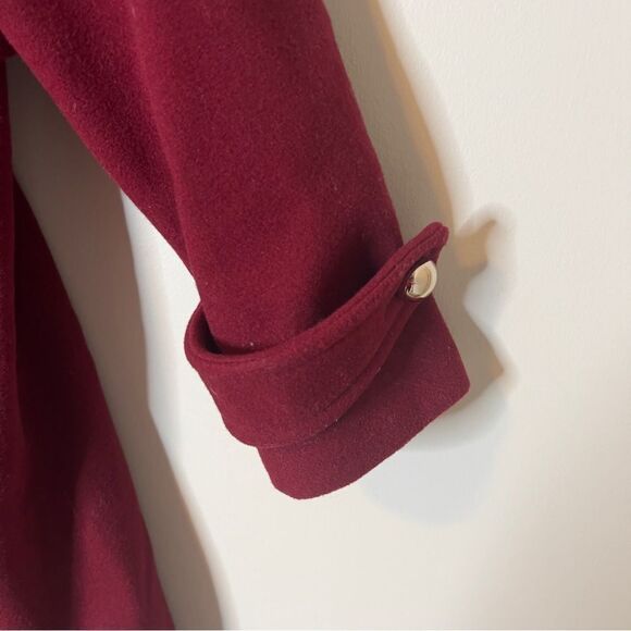 Kate Spade Faux Shearling Trim Lipstick Red Wool Blend Peacoat Size Large - Picture 11 of 14